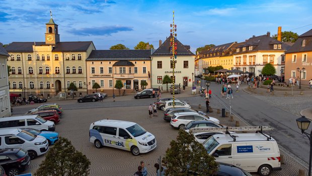 ERZmobil auf dem Marktplatz in Zwönitz