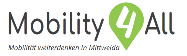Logo des Projektes: Mobility fur All, Slogan: Mobilität weiterdenken in Mittweida