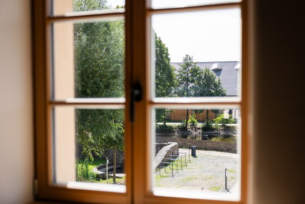 Blick aus dem Fenster auf den Innenhof