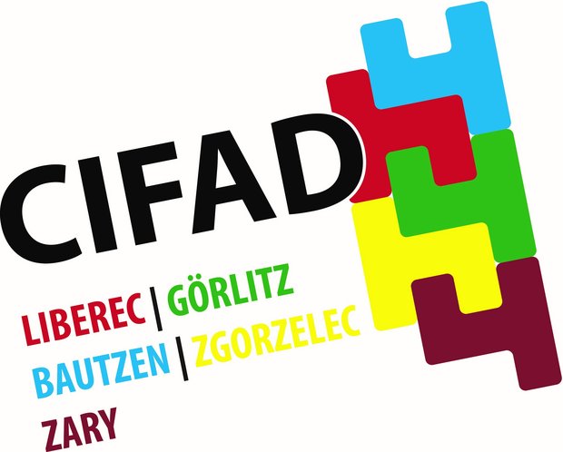 Projektlogo mit den beteiligten Kommunen Liberec, Görlitz, Bautzen, Zgorzelec und Zary.